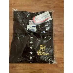 Vtg Chase Authentics Womens Polo Shirt UPS Racing Size Medium Brown